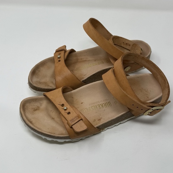 Arizona Soft Footbed Nubuck Leather in Color Sandcastle  BIRKENSTOCK Waxy-Leather Sandals DEHLI Urban Nude Beige US 9 EURO 40 Boho RARE